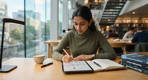 Student and researcher extracting captions and notes from Instagram lectures